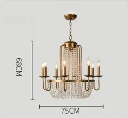 Vintage bronze crystal room chandelier