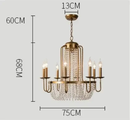 Vintage bronze crystal room chandelier