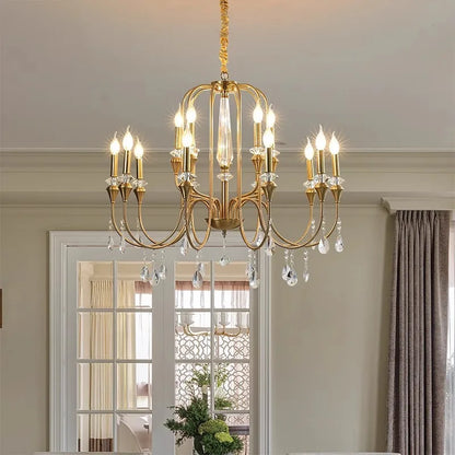 European glass crystal cascade chandelier