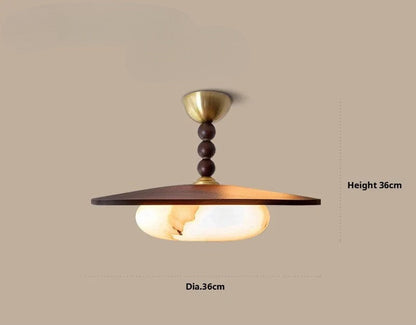 Suspension LED couleur noyer pour table à manger et cuisine