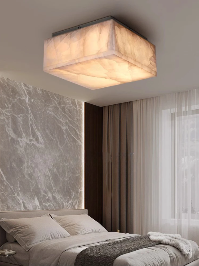 Plafonnier victorien en marbre naturel