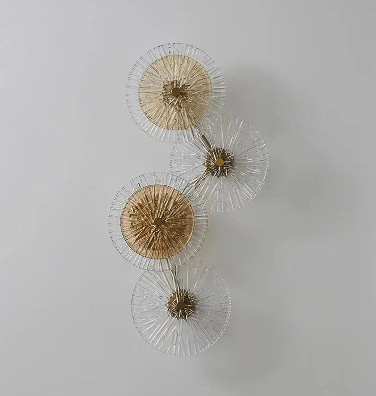 Lampada da parete moderna in vetro a forma di loto