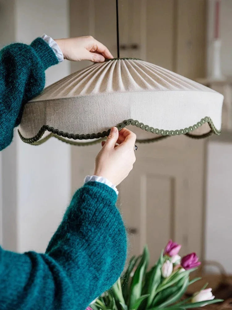 Wabi sabi fabric chandelier for dining and living room