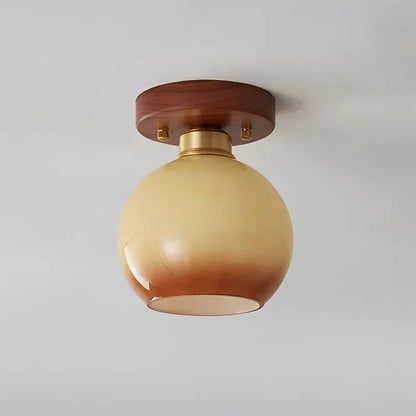 Walnut gradient glass ceiling light for entryway