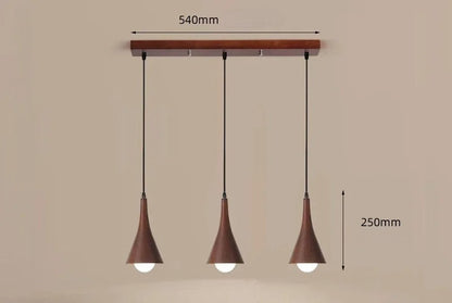 Walnut pendant light for living and dining room