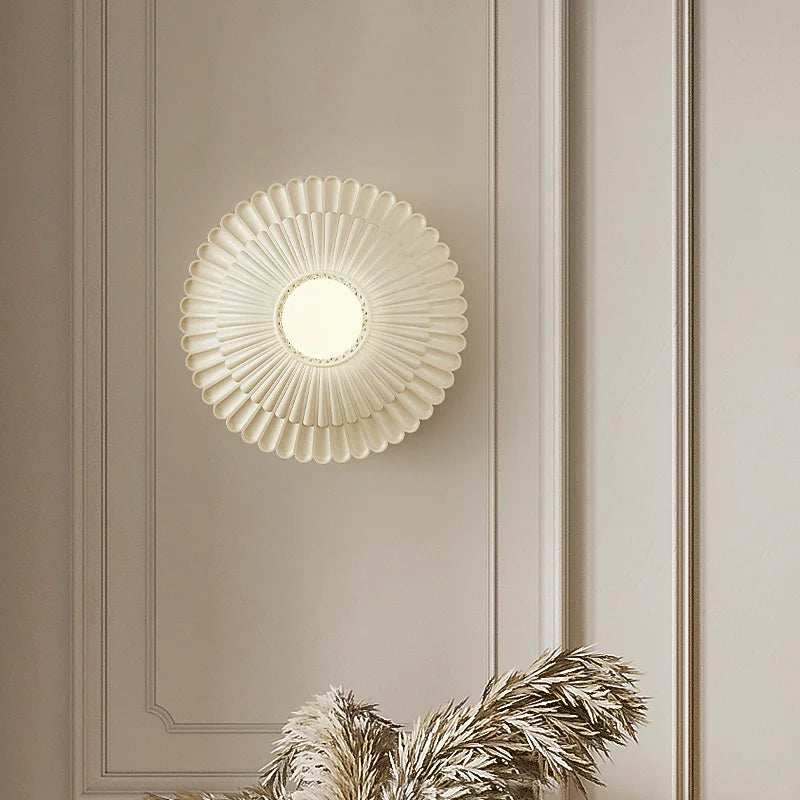 LUXELY milk white french round sconce