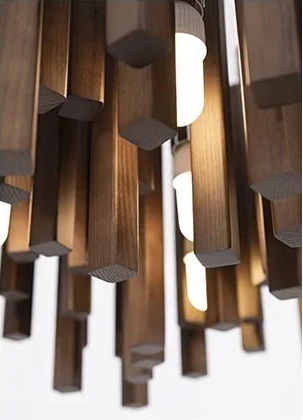 Solid wood LED pendant light for modern design