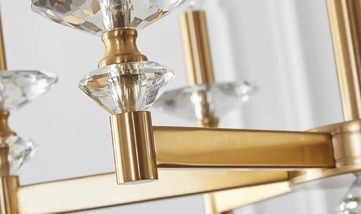 Iron frame crystal candle chandelier for dining room