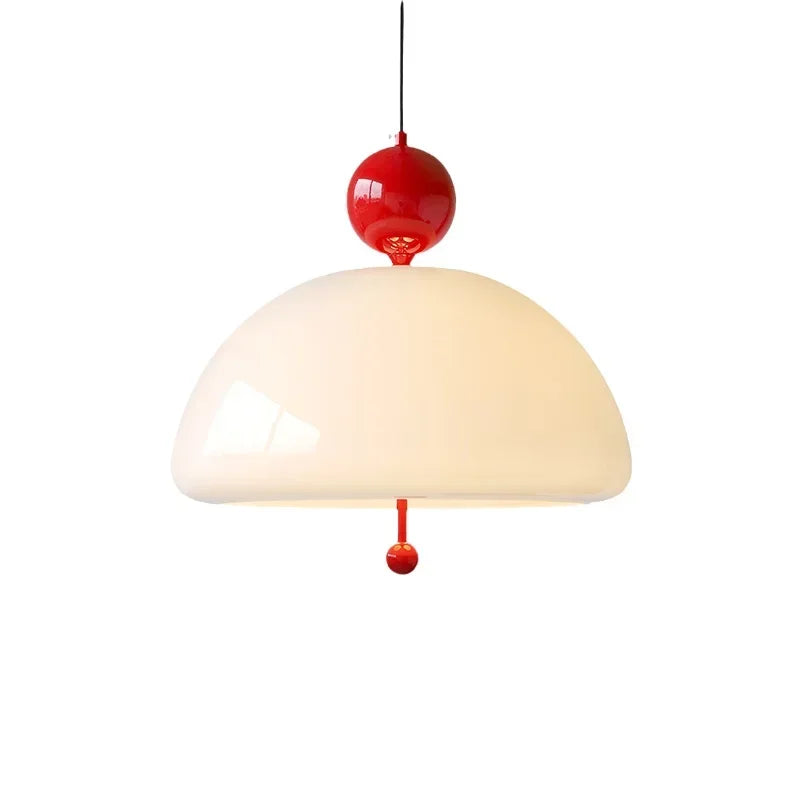 Classic dome-shaped Pendant Light with red detailing, part of the Medieval Chandelier collection for stylish home lighting.