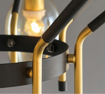 LED-Kronleuchter aus schwarzem Glas für Kücheninsel