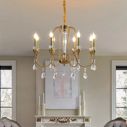 European glass crystal cascade chandelier