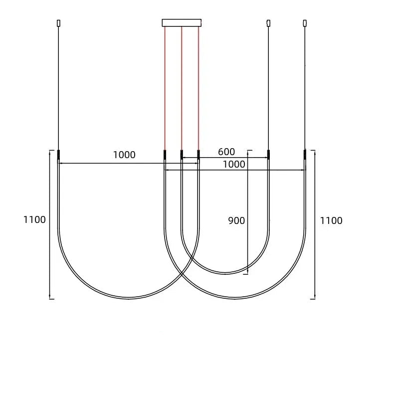 Minimalist linear restaurant chandelier for villa