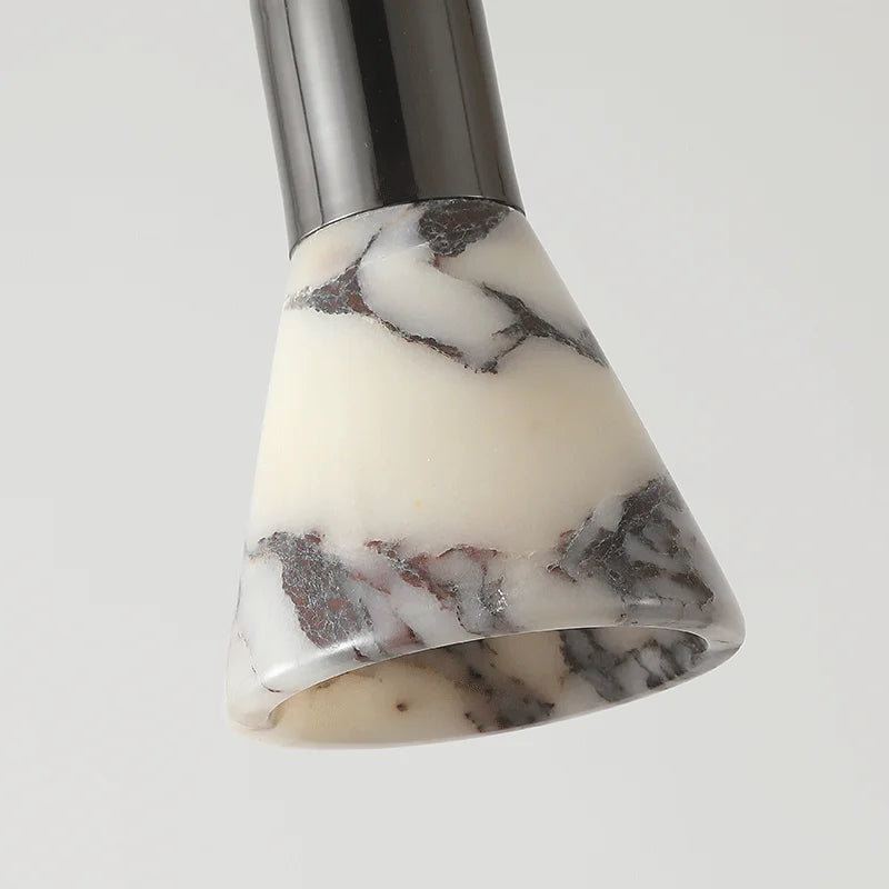 Dark Marble LED Pendant - Modern Ceiling Light close-up of marble-patterned shade, highlighting its elegant texture and premium finish.