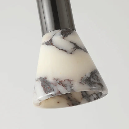 Dark Marble LED Pendant - Modern Ceiling Light close-up of marble-patterned shade, highlighting its elegant texture and premium finish.