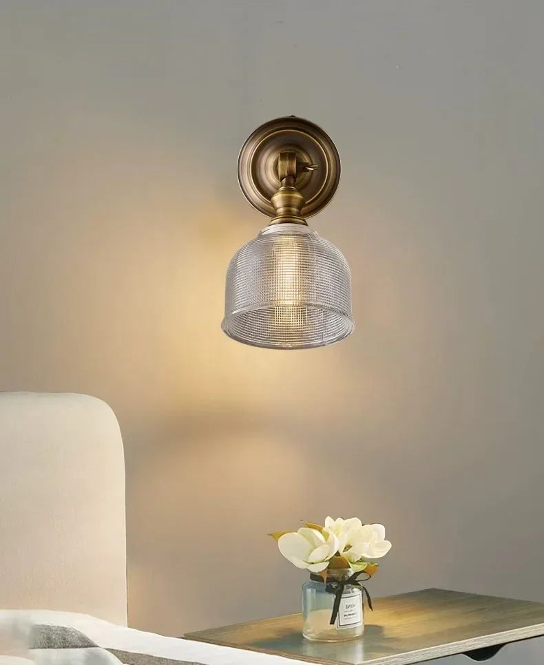 European brass wall light for living room