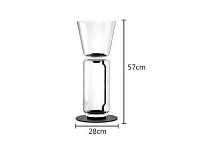 Model B 2-section Italian glass floor lamp – modern minimalist nordic design with 57cm height and 9W LED lighting.