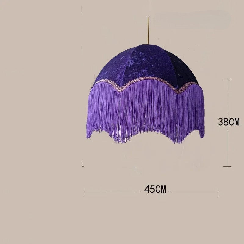 French retro tassel fabric chandelier