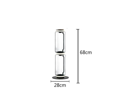 Model A 2-section Italian glass floor lamp – modern minimalist nordic design with 68cm height and 9W LED lighting.
