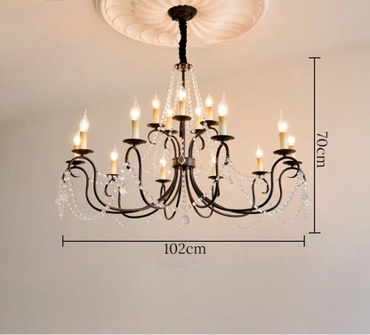 Noir french crystal loft piece