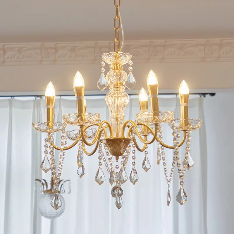 French gold crystal e14 chandelier