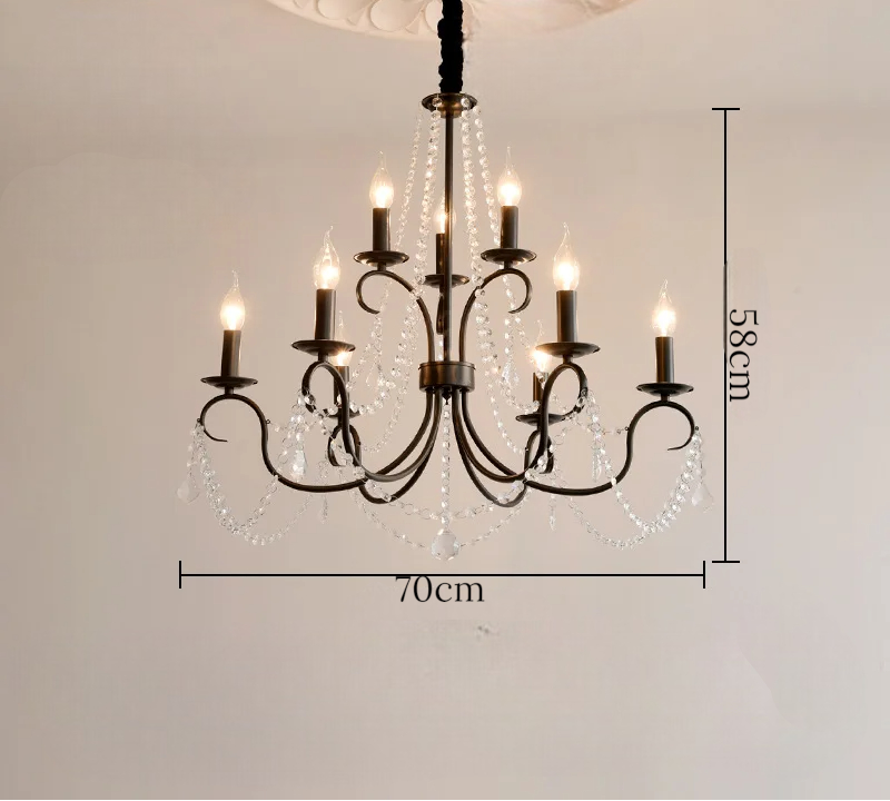 Noir french crystal loft piece