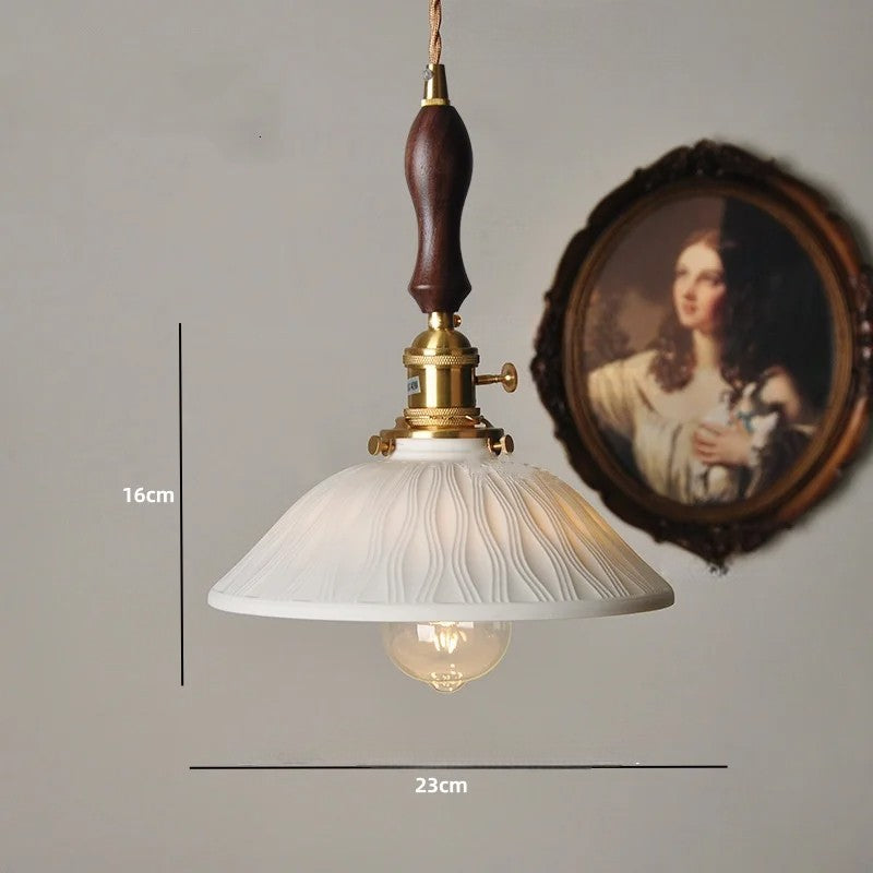 Rose flower white ceramic led pendant for hallway