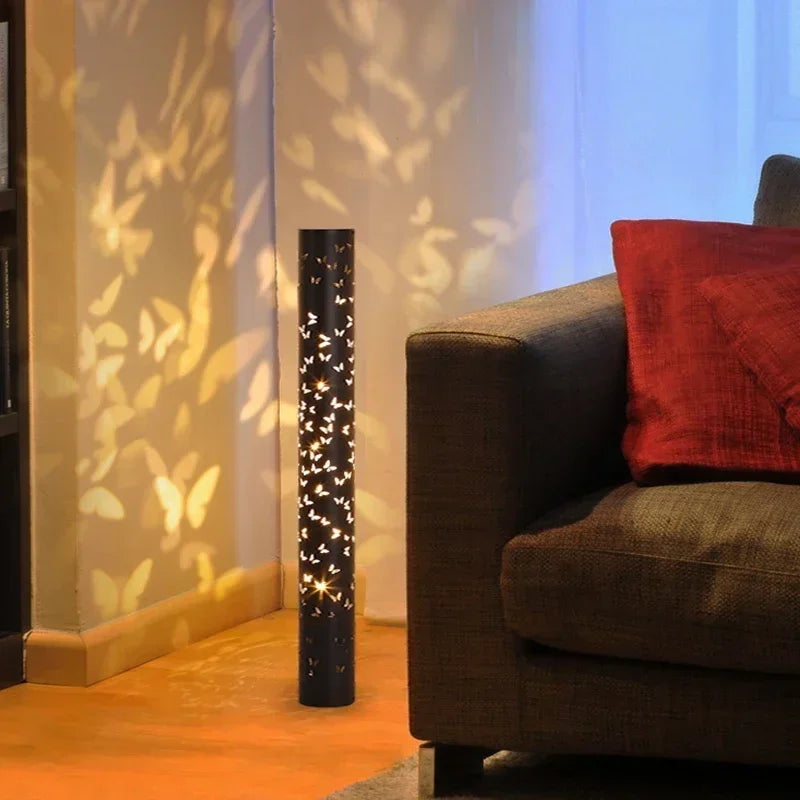Dimmable projection floor lamp for living room and bedroom