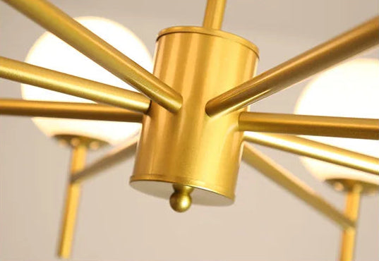 Globe cluster arms chandelier