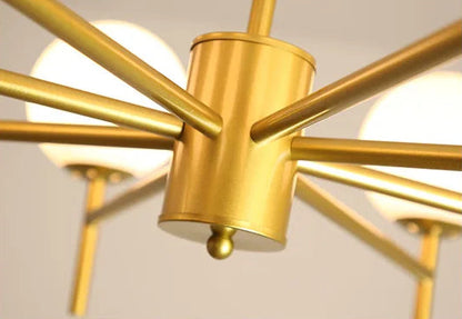 Globe cluster arms chandelier