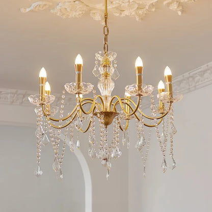 French gold crystal e14 chandelier