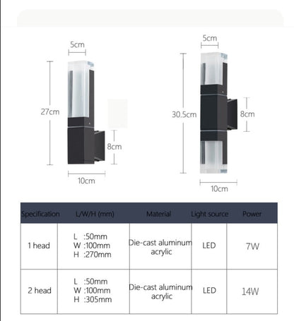 Aluminium Buitenwandlamp