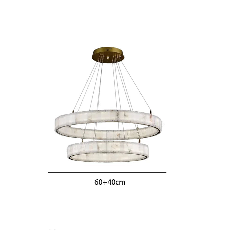 Lustre en marbre avec anneaux
