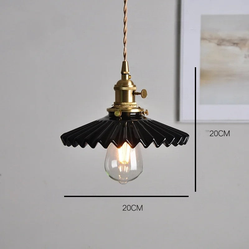 White flower ceramic led pendant light for living room