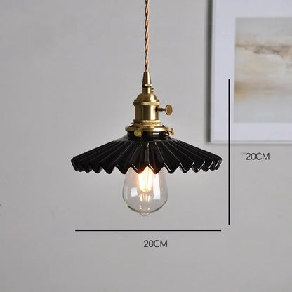 White flower ceramic led pendant light for living room