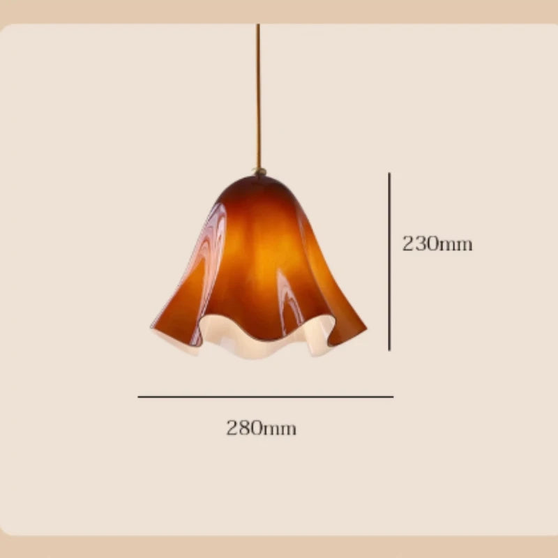 French vintage colorful glass chandelier for corridor