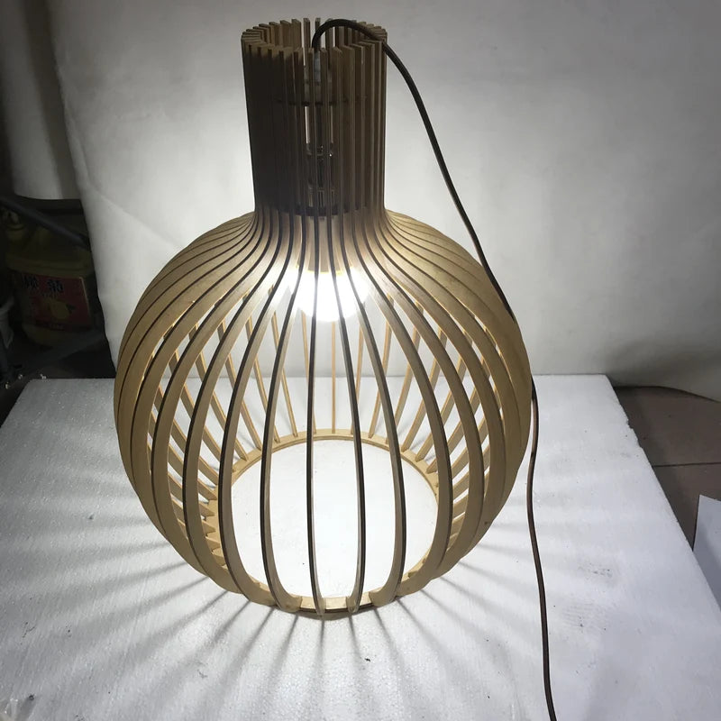 Scandinavische houten hanglamp