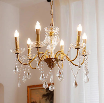 French gold crystal e14 chandelier