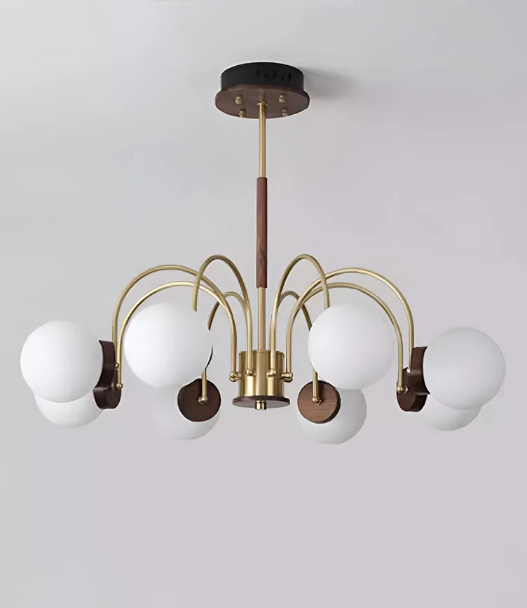 Walnut chandelier light for bedroom and living room
