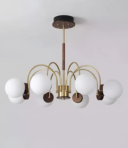 Walnut chandelier light for bedroom and living room