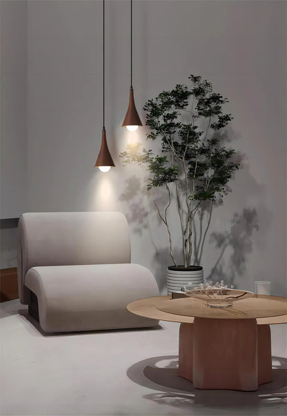 Walnut pendant light for living and dining room