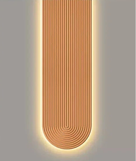 Minimalistische wandlamp met muurschildering