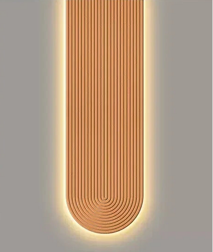 Minimalistische wandlamp met muurschildering