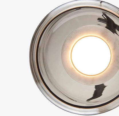 Suspension en marbre et verre blanc pour cuisine et salle à manger