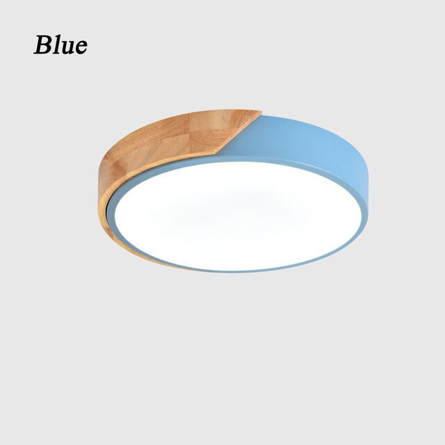 Macaron Wood Minimalist Round LED Ceiling Light