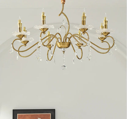 European antique copper chandelier