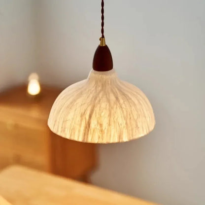 Suspension en papier de riz couleur noyer, style wabi sabi