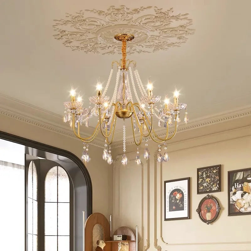 European french crystal salon light