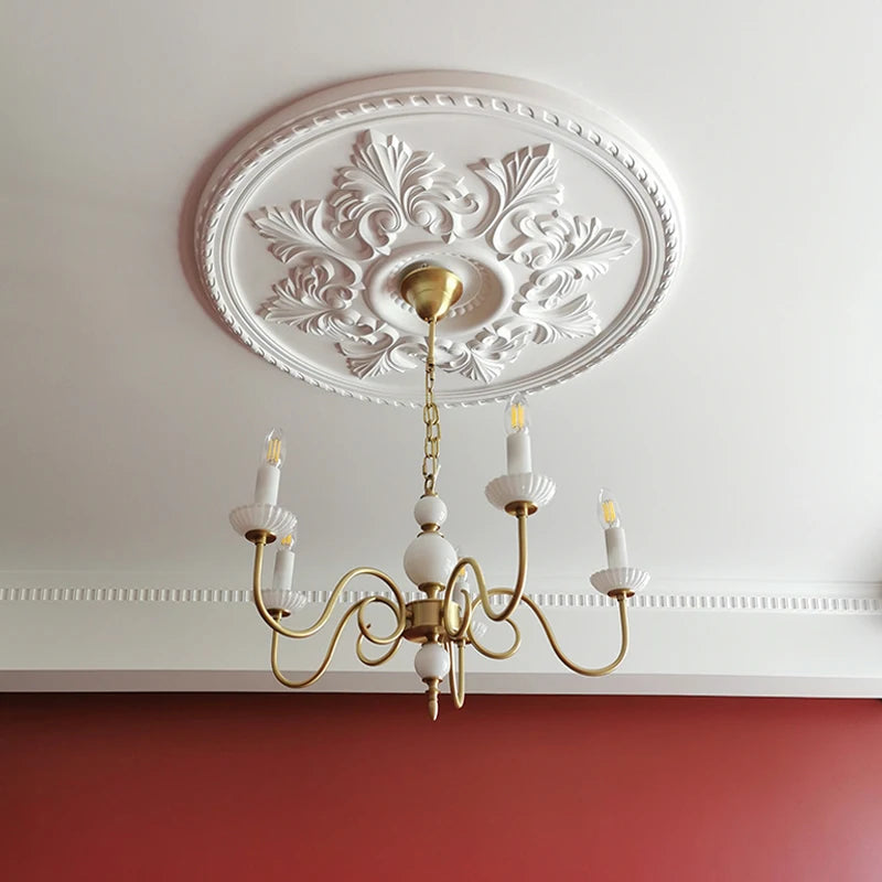 Lustre en cuivre avec bougeoirs