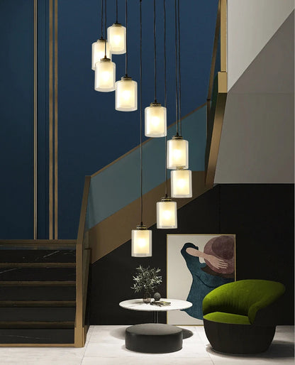 Nordic chandelier for high ceiling staircase