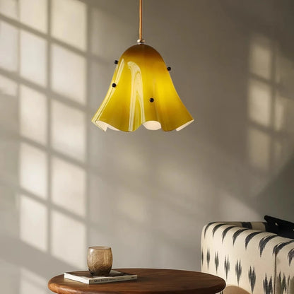 French vintage colorful glass chandelier for corridor